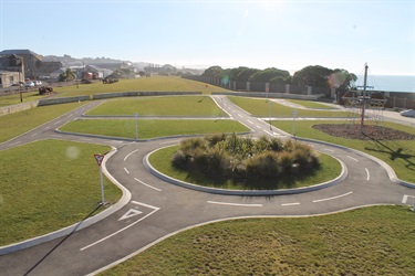 a roundabout at the bike skills park