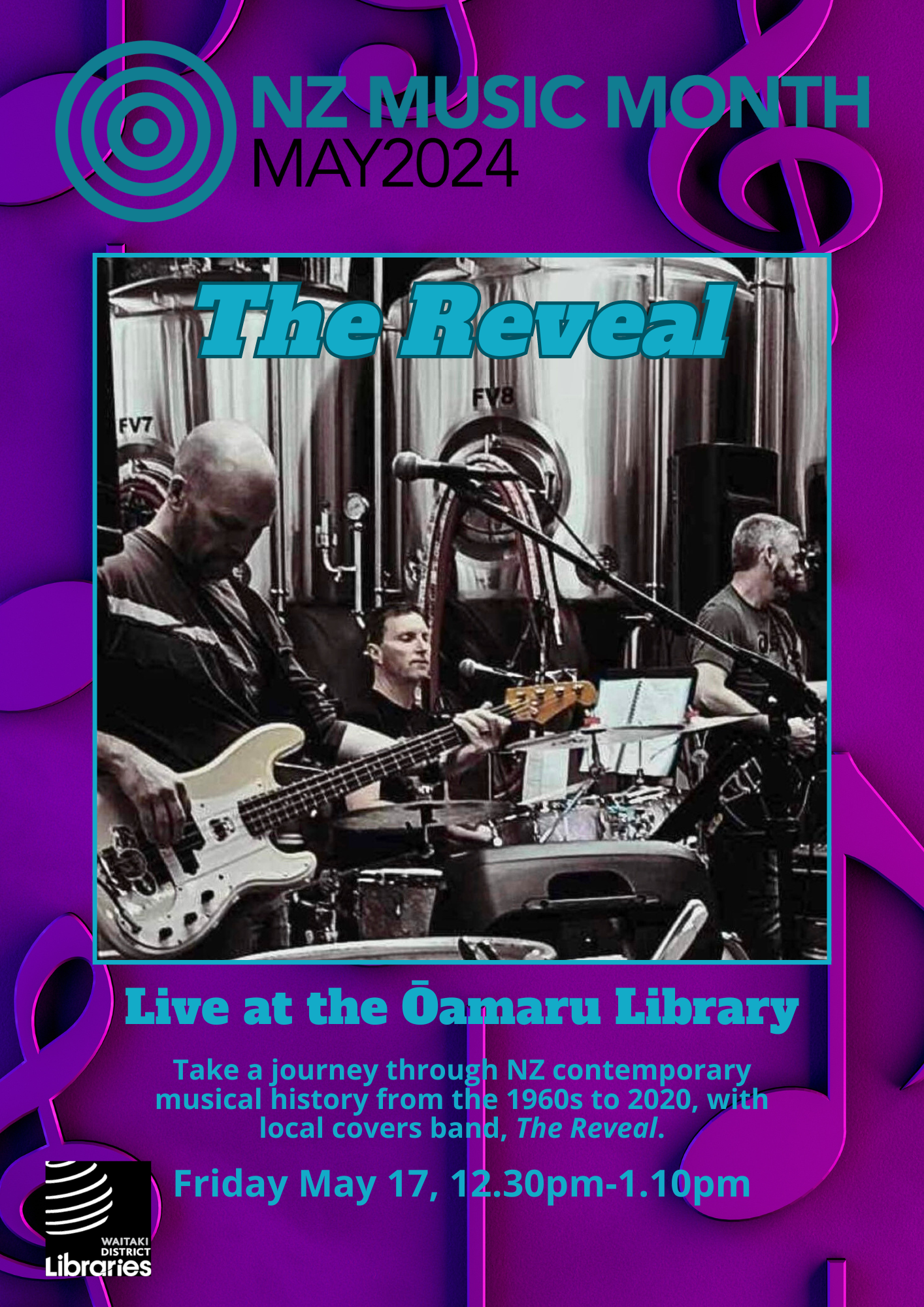 NZ Music Month May 2024 The Reveal - band poster