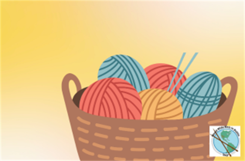 Basket of colourful wool on a warm background