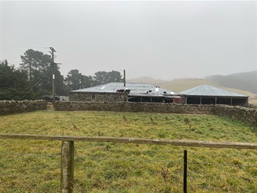 Completed repairs on the stone sheep yards