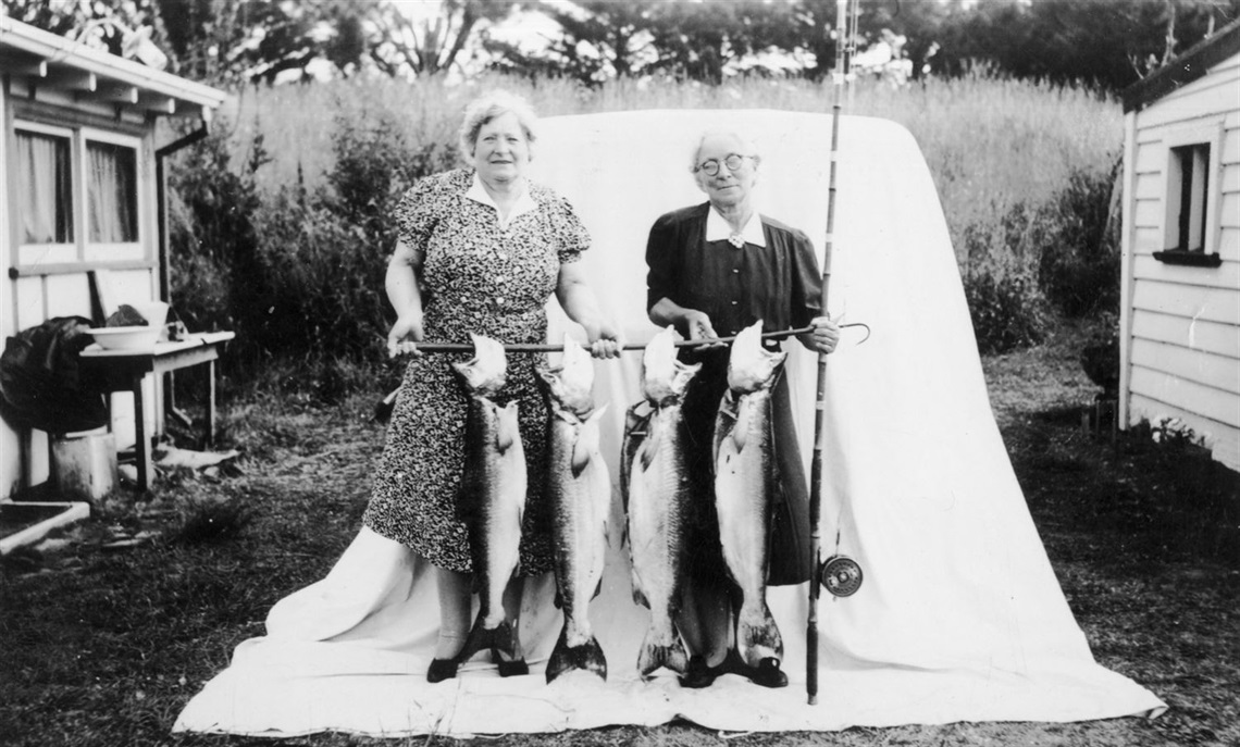 Image: Lady Anglers, Glenavy Fishing Camp, c1956, gift of J Donnelly (6620p)