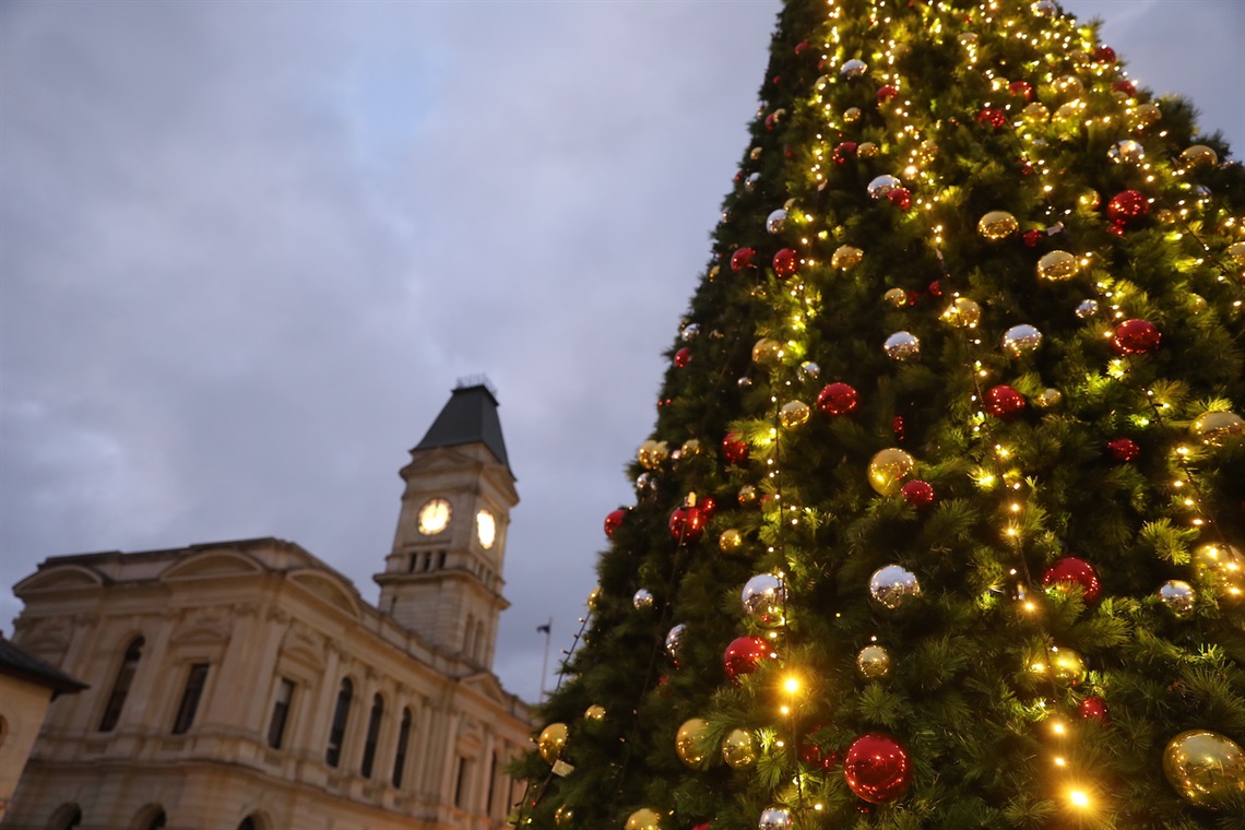 Christmas tree lights Oamaru