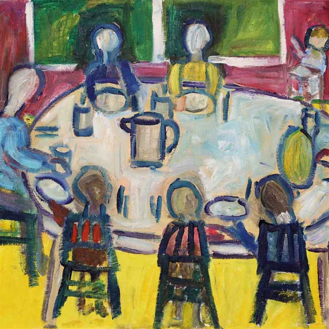 Image: (detail) The Family, 1993, Mary Horn, oil on canvas. 