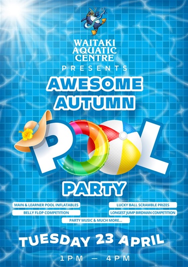 Awesome Autumn Pool Party Poster