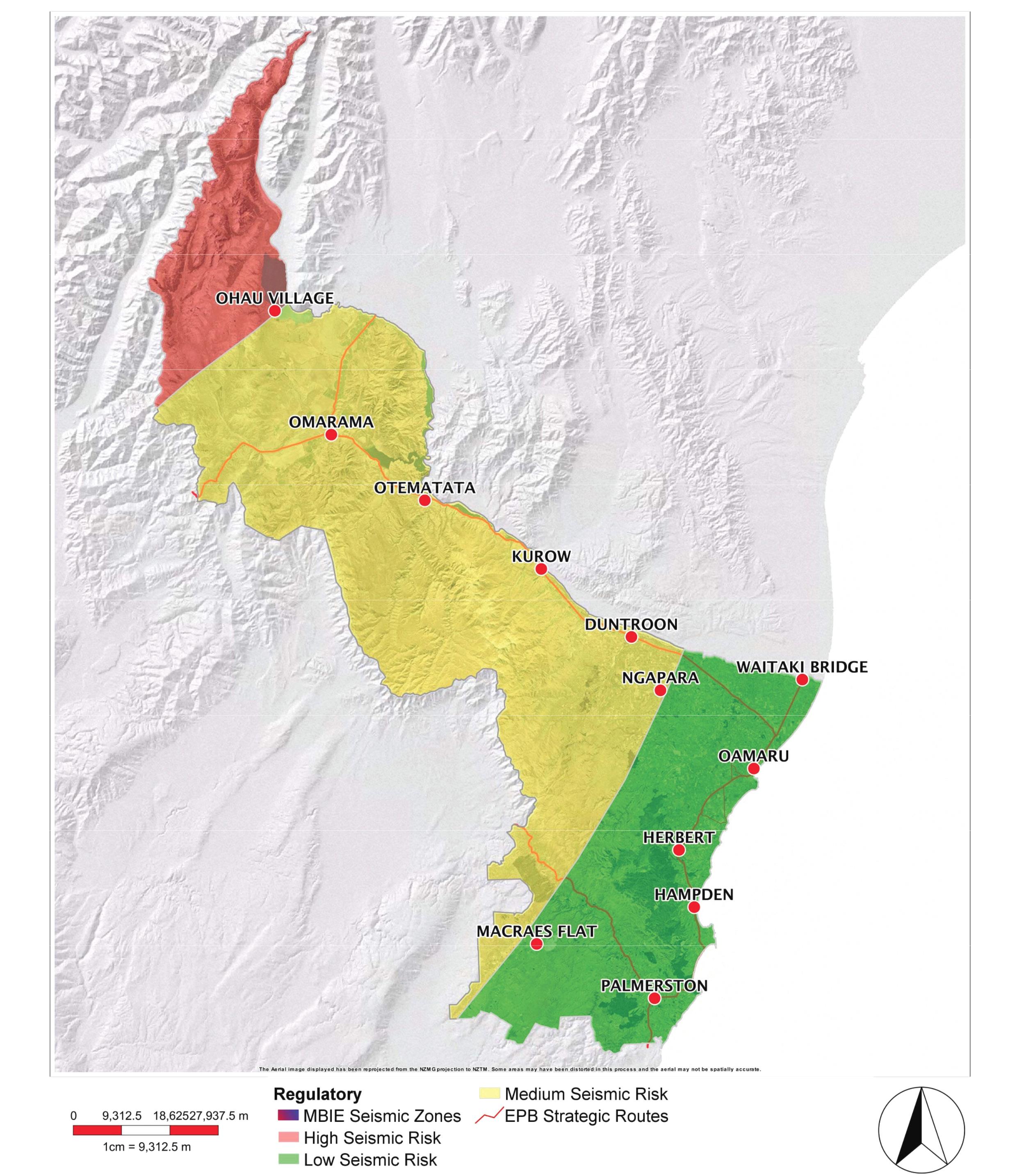 Waitaki District Area - Seismic Risk Areas (MBIE)