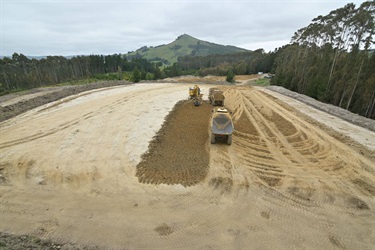 Aerial drone photo of progress as of late November 2023