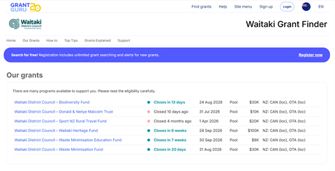 Grant Guru home page