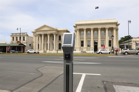 Parking meter opposite the Forrester Gallery